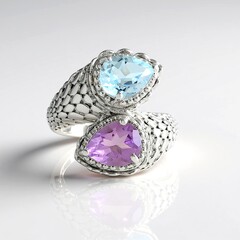 Anello in argento con Ametista Rose de France