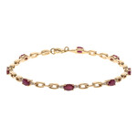 Bracelet en or et Rubis AAA du Mozambique