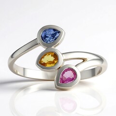 Anello in argento con Zaffiro Ceylon Blu