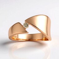 Anello in argento con Diamante Rose de France SI1 di Argyle (Annette)