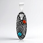 Ciondolo in argento con Turchese Kingman Mohave Blu (Jones Lee)