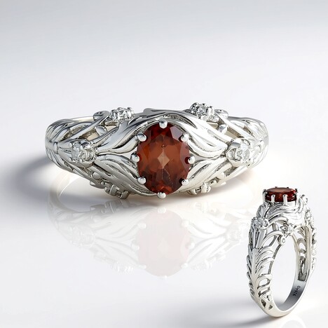 Anello in argento con Zircone Champagne