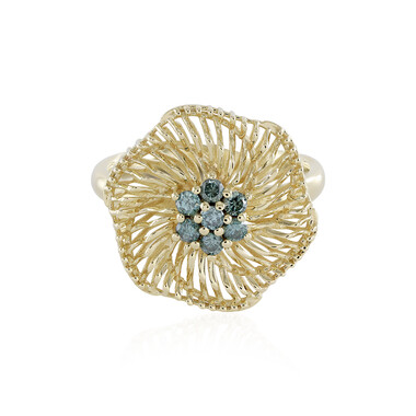 Blauer I2 Brillant-Goldring (Ornaments by de Melo)