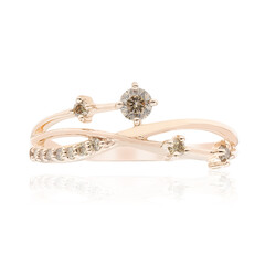 Gouden ring met een SI1 Argyle Rose De France Diamant