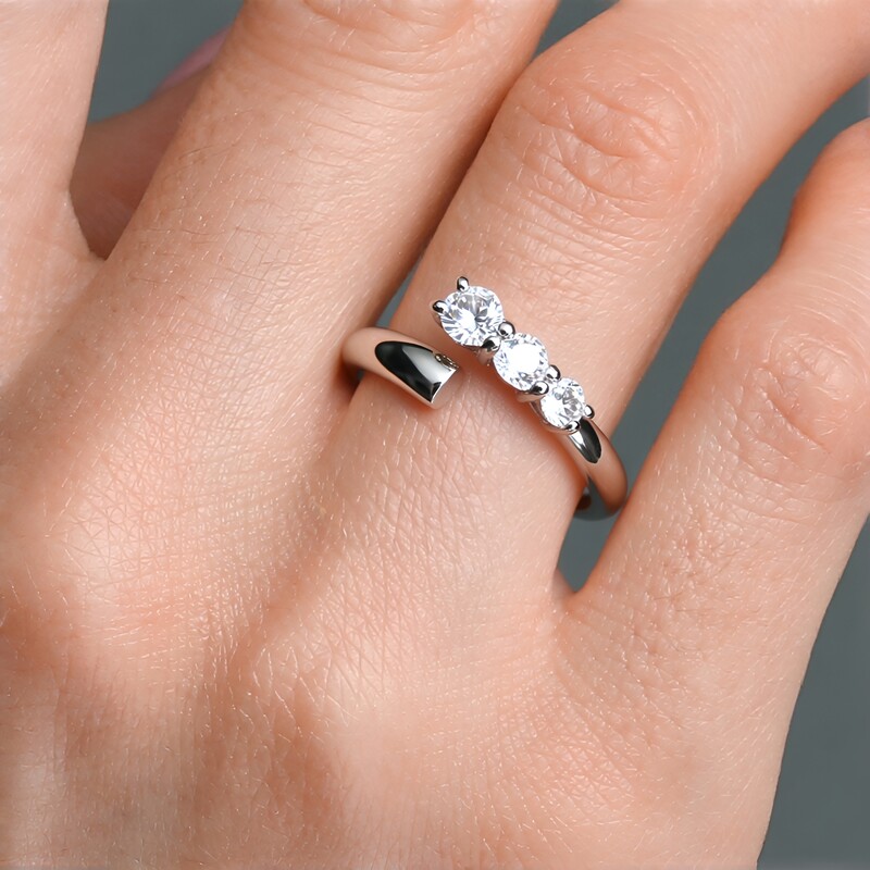 Weißer Topas-Silberring