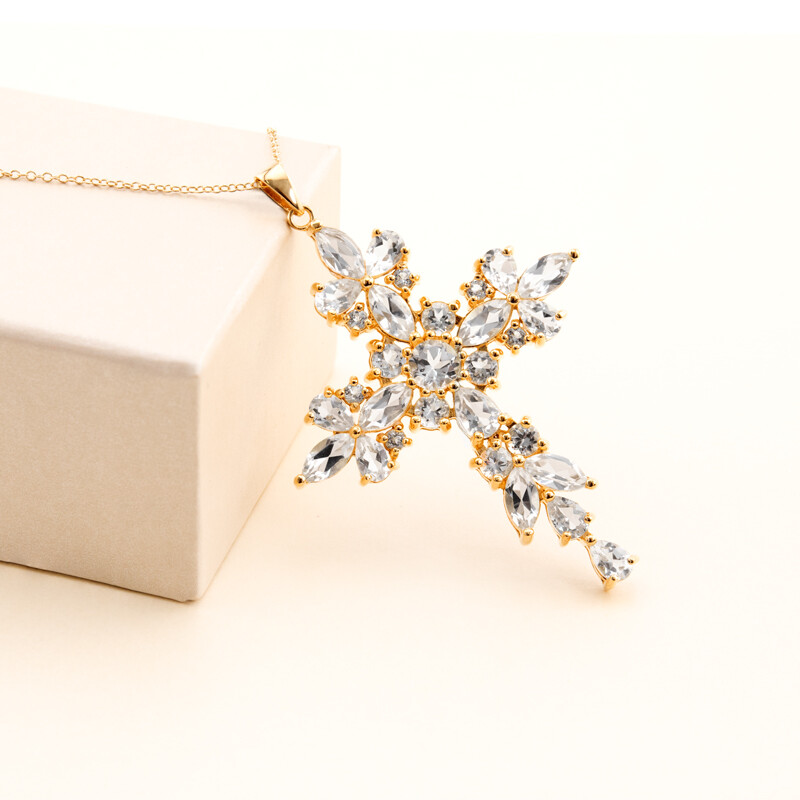 Weißer Topas-Silberhalskette