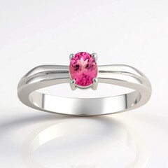 Anello in argento con Tormalina Rosa Brasiliana