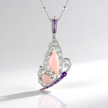 Collana in argento con Opale Rosa (Dallas Prince Designs)