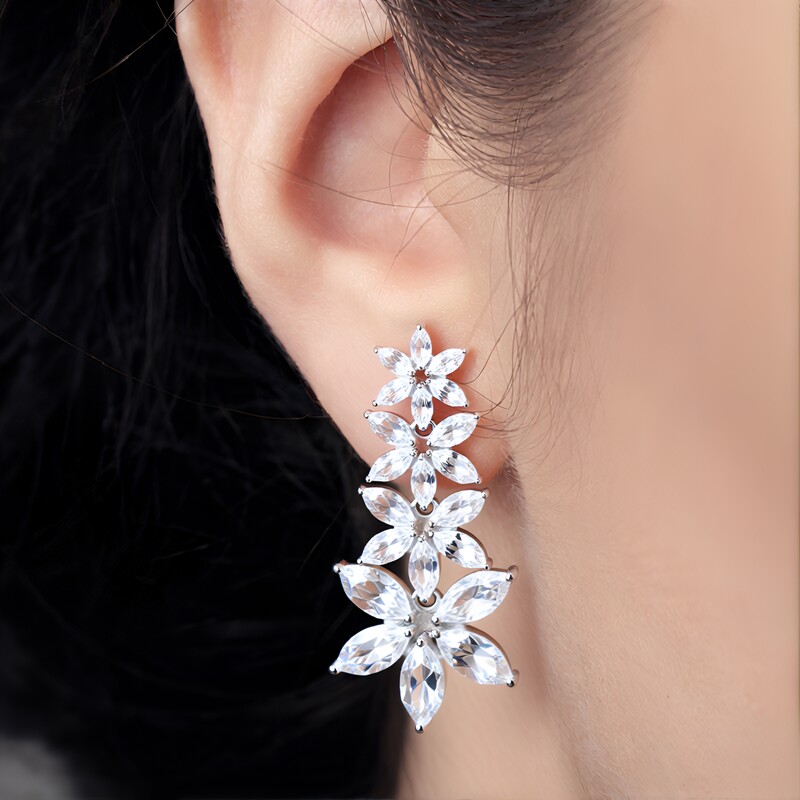 Zircon Silver Earrings (de Melo)