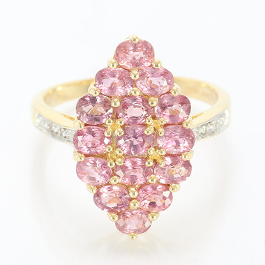 Nicht erhitzter Padparadscha-Saphir-Goldring (AMAYANI)
