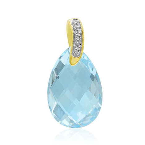 Himmelblauer Topas-Goldanhänger