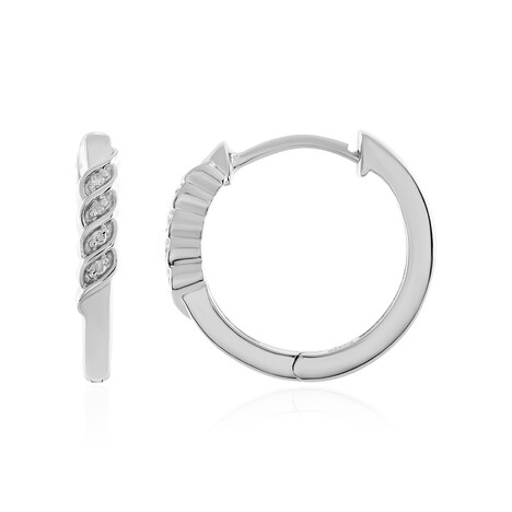 Pendientes en plata con Diamante I4 (J)