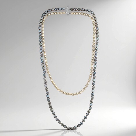 Collana in argento con Perla d'Acqua Dolce Bianca (TPC)