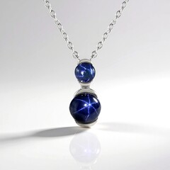 Collana in argento con Zaffiro Stellato Blu
