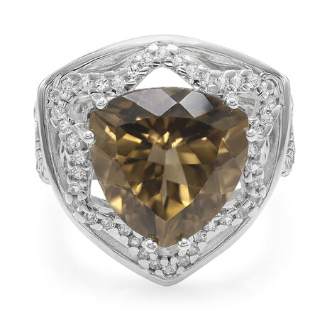 Rauchquarz-Silberring