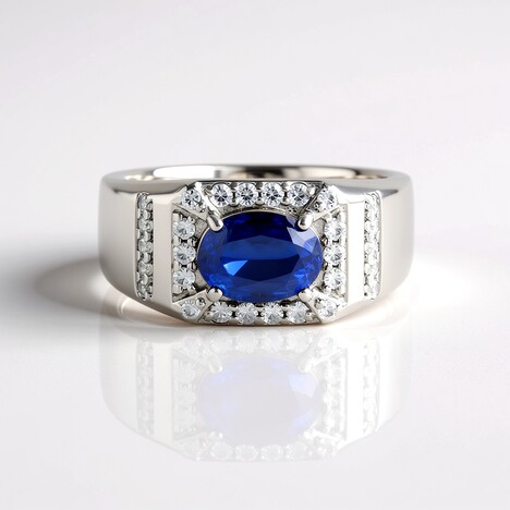 Anello in argento con Cianite del Nepal