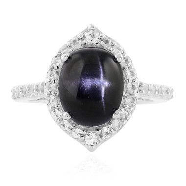 Anello in argento con Diopside Stellato d'India