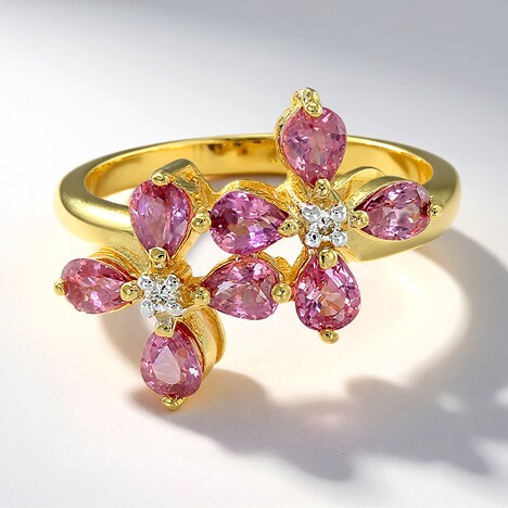 Bague en or et Saphir Padparadscha non chauffé (AMAYANI)