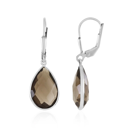 Pendientes en plata con Cuarzo ahumado