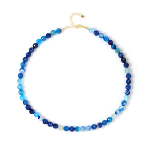 Blue Agate Silver Necklace (Adela Silber)