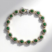 Bracelet en argent et Emeraude de Zambie (Gems en Vogue)