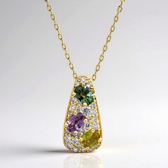 Collana in oro con Zaffiro Fancy