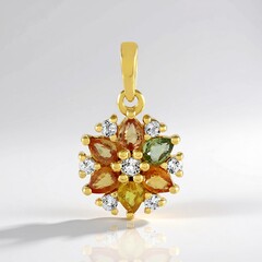 Ciondolo in argento con Zaffiro Fancy