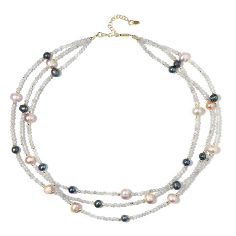 Zilveren halsketting met grijze zirkonen (Riya)