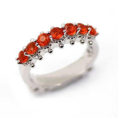 Anello in argento con Opale di Fuoco Messicano (Dallas Prince Designs)