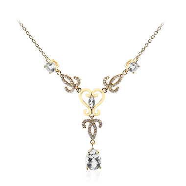 Weißer Topas-Silbercollier