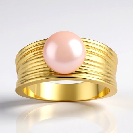 Anello in argento con Perla Ming Porpora (TPC)