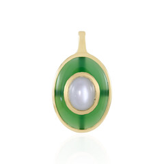 Ciondolo in argento con Calcedonio Verde (KM by Juwelo)