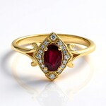Bague en or et Rubis AAA du Mozambique (CIRARI)