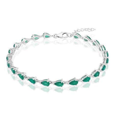 Grüner Quarz-Silberarmband