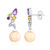 Pendientes en plata con Perla Ming durazno (TPC)