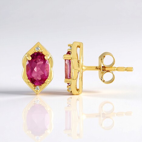 Orecchini in argento con Topazio Rosa