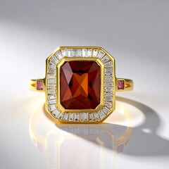Anello in argento con Granato Essonite (Adela Silber)