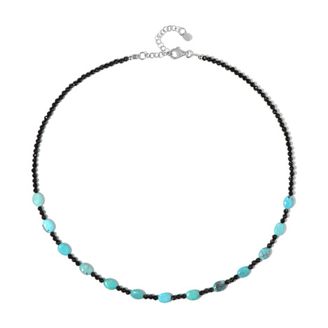 Zilveren halsketting met turkooisstenen