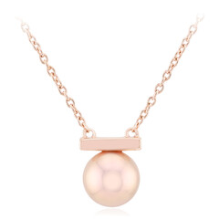 Purpurfarbene Ming-Perlen-Silbercollier (TPC)