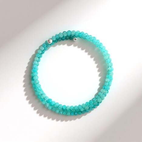 Bracciale in acciaio con Amazzonite (Riya)