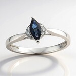 Bague en or et Saphir bleu de Ceylan
