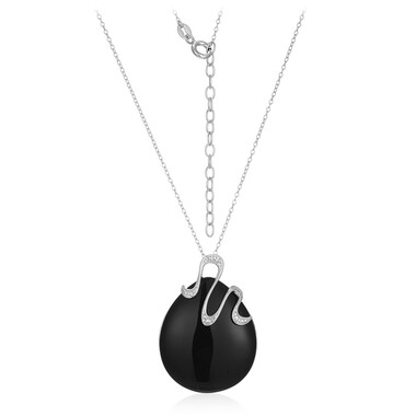 Collana in argento con Agata Nera