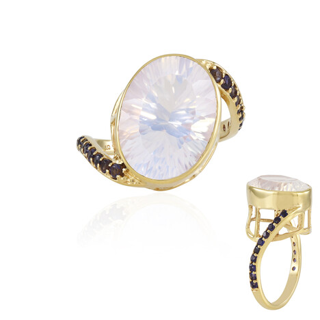 Anillo en plata con Cuarzo azul lunar