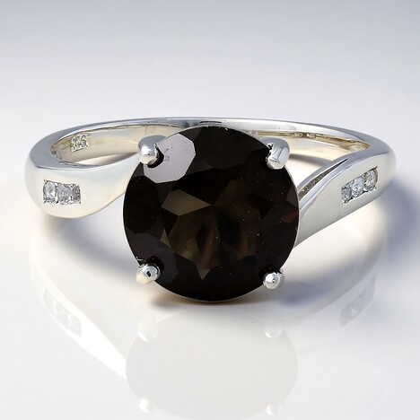 Anello in argento con Quarzo Fumè
