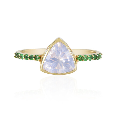 Anillo en plata con Cuarzo azul lunar
