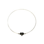 Collier en acier inoxydable et Obsidienne à reflets argentés