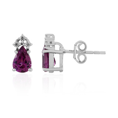Magenta-Granat-Silberohrringe