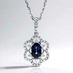 Collana in oro con Zaffiro Ceylon Blu (CIRARI)