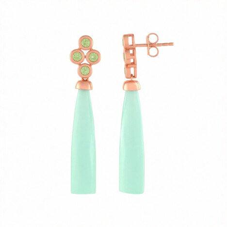 Boucles d'oreilles en or et Calcédoine verte (KM by Juwelo)