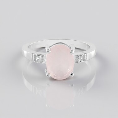 Zilveren ring met een rozen kwarts